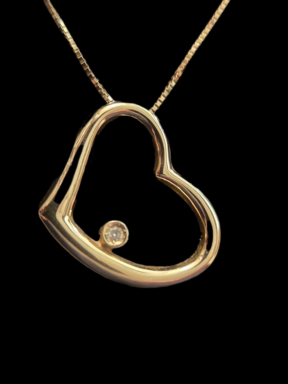 14kt Carat 585 Signed Milor Italy Heart Charm Pendant Necklace
